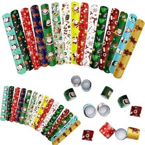 New Christmas‎ slap bracelets 15 peices stocking stuffer gift